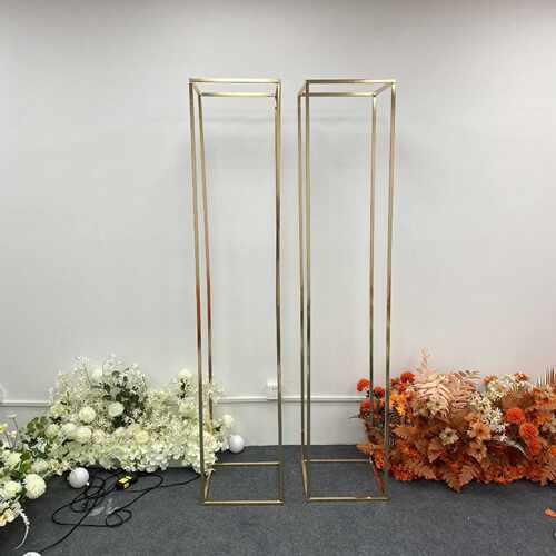 婚庆道具大号金色方框铁艺架子长方体花架屏风摆件布置几何路引