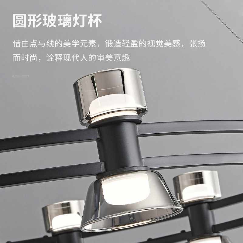 现代轻奢客厅吊灯极简设计师黑色高端全铜创意个性吧台餐厅卧室灯