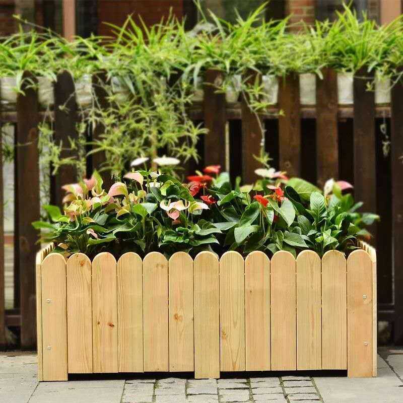 种花的围栏木箱长方形花盆长条型阳台专用种菜露台种植箱花圃栅栏