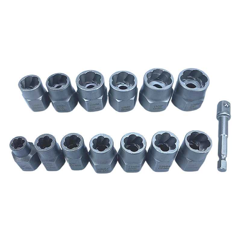 汽修工具套装14件套螺母取出器螺帽螺栓螺丝拆卸工具汽保套筒扳手