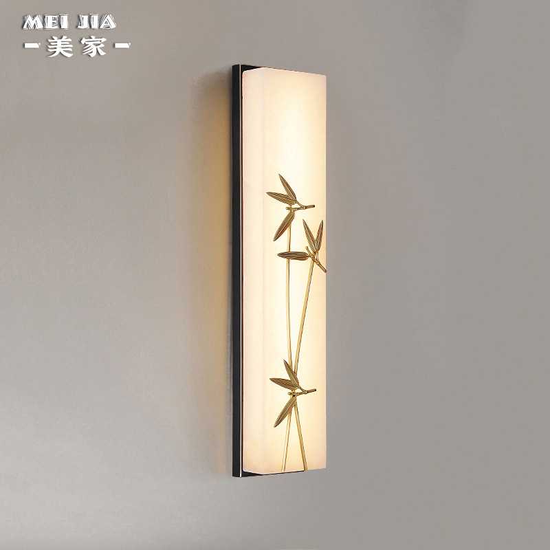 新中式简约云石壁灯客厅背景墙床头壁灯复式楼过道楼梯房间壁灯具