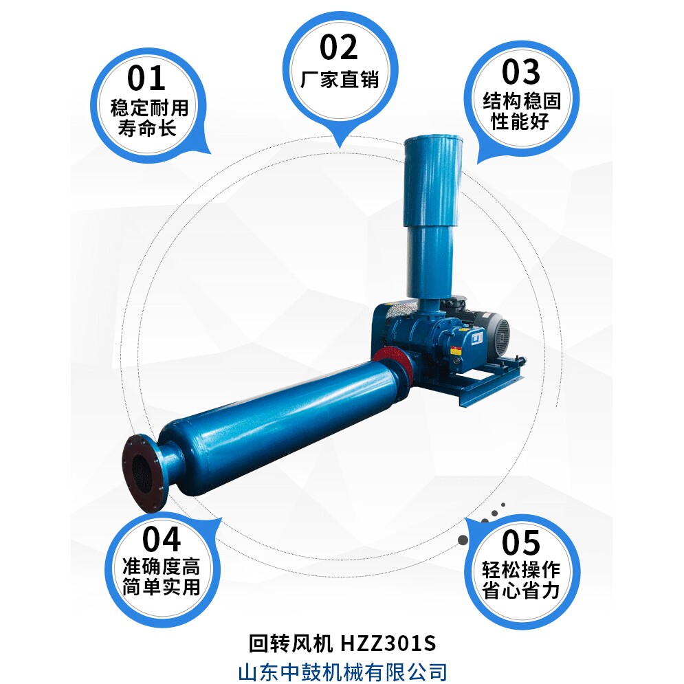 E罗茨鼓风机污水处理 鱼塘增氧用三叶罗茨风机ZZR65 噪音小风量大