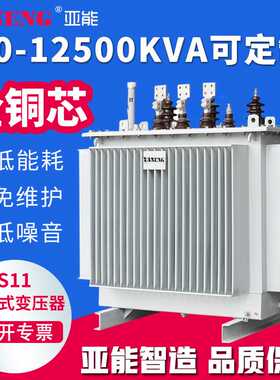 10kvS11三相油浸式电力变压器大型1250/315/200/630/800kva全铜芯