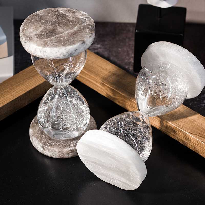 创意沙漏摆件 自然矿石沙漏 简约现代书桌办公室样板间家居装饰品