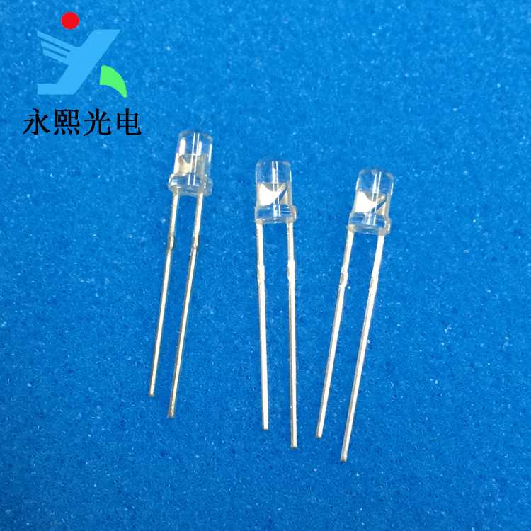 3MM短脚白发黄色led灯珠发光二极管 大芯片黄灯 超高亮反极黄光