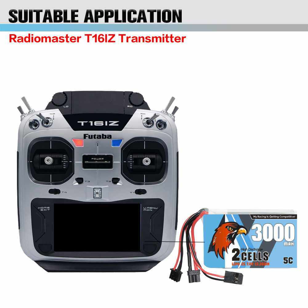 CODDAR鹰氪3000MAH 2S 7.4V Futaba T16IZ遥控器锂电池10PX控电