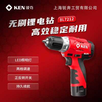 无刷锂电充电电钻BL7212家用12V电动螺丝批 BL7212-20C双电池锐奇