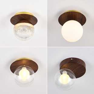 新中式 过道走廊灯现代简约入户玄关灯具北欧魔豆圆球墙壁床头壁灯