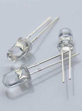 5mm透明紫色灯珠 5MM圆头超高亮紫色长脚直插led发光二极管