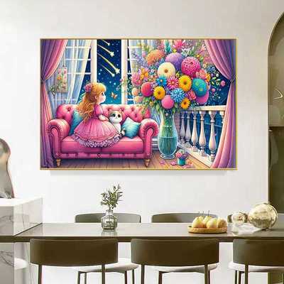 遥望星空十字绣2024新款线绣客厅小幅卧室儿童房小件简单可爱卡通