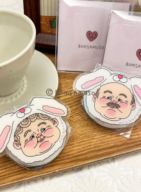 bomsamuso老夫老妻兔子爷爷奶奶磁吸手机支架赠引磁圈官方正品