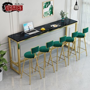 靠墙吧台桌商用奶茶m店吧台桌椅窄桌子高脚桌高桌子吧台阳台长条