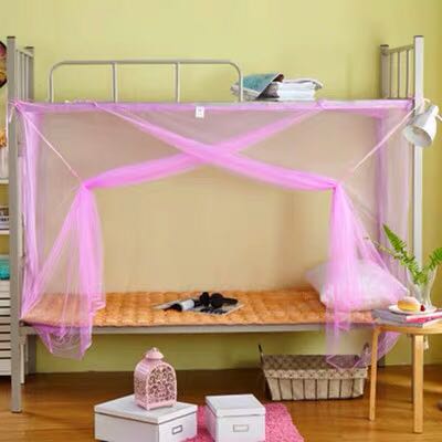 加密学生宿舍蚊帐0.9m单人床上下铺拉链方顶1m1.2m1.5Um1.8m子母