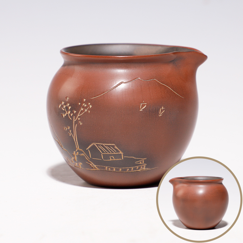 广西钦州坭兴陶公道杯主人杯泥z兴陶茶壶紫砂茶具公杯分茶器公道