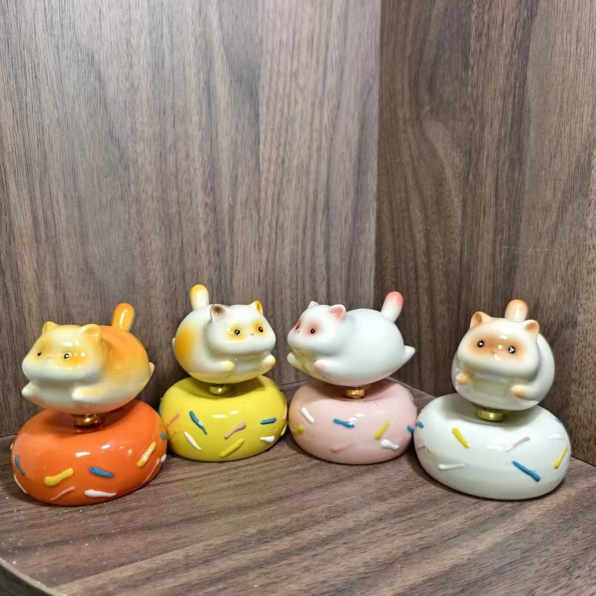 景德镇陶瓷招财猫转转乐解压摆件