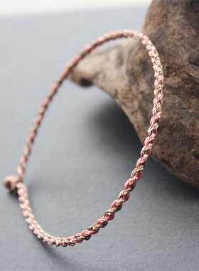 结福记洒金线八股编手绳四股金刚结手G链学生闺蜜礼物极细可穿挂