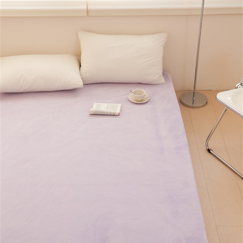 花花造梦 软乎乎奶油绒床t单床笠保暖纯色糖果单件防滑保护床垫罩