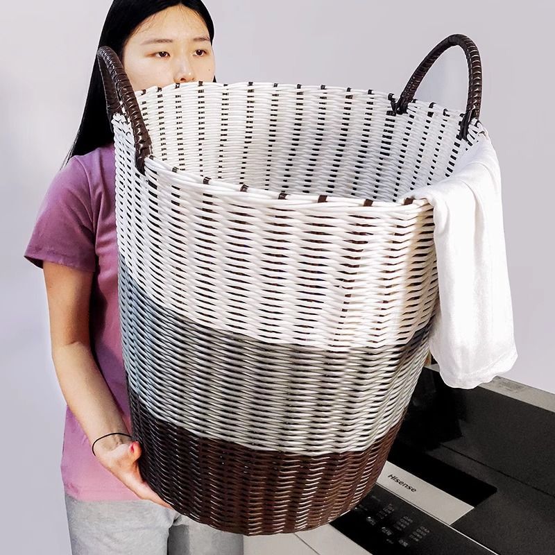 脏衣篮仿藤手工编织脏衣篓衣服收纳筐家用衣篓放衣框衣物收纳神器