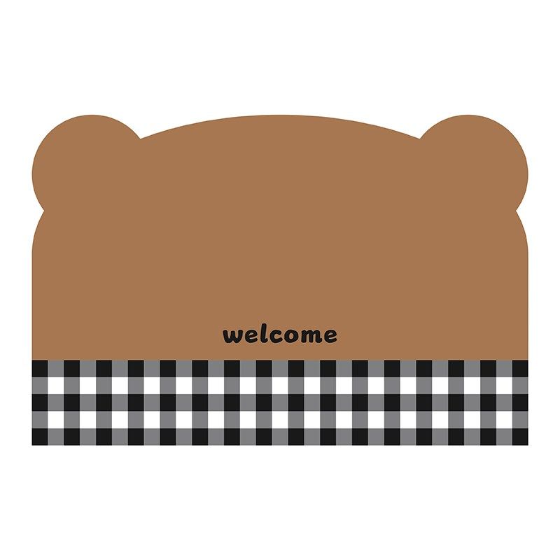 韩式格子熊入户地垫丝圈防滑脚垫地毯进门垫玄关大门口门外可裁剪,居家布艺,入户地垫,淘宝优惠券,粉丝福利购,淘宝优惠卷