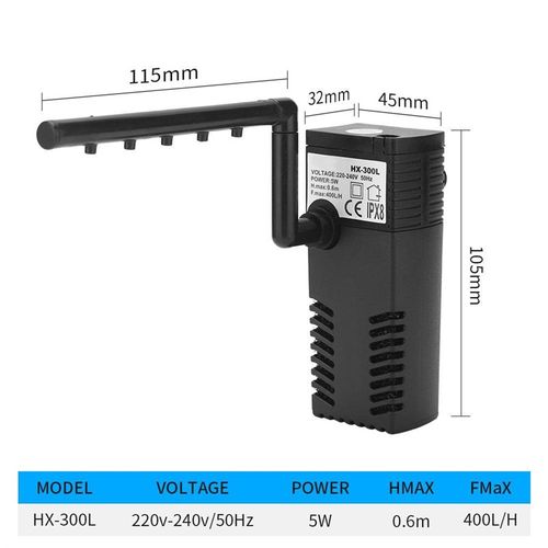 鱼缸过滤器水族箱三合一t增氧过滤泵鱼缸低水位过滤器乌龟缸过滤