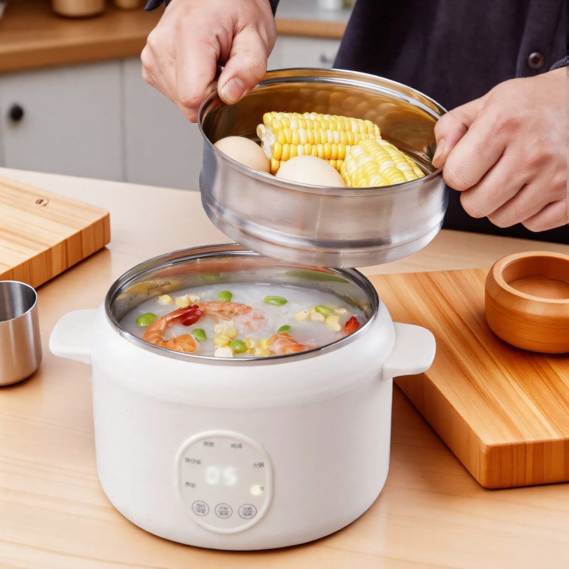 2025电饭锅快j煮锅小型家用多功能智能宿舍304不锈钢胆蒸饭煮饭煲