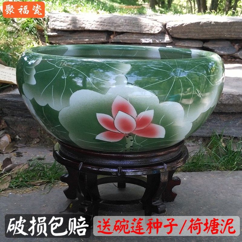 景德镇陶瓷花盆水培植物花盆荷花缸碗莲睡莲花盆水仙盆特大金鱼缸,畜牧/养殖物资,畜牧/养殖器械,淘宝优惠券,粉丝福利购,淘宝优惠卷