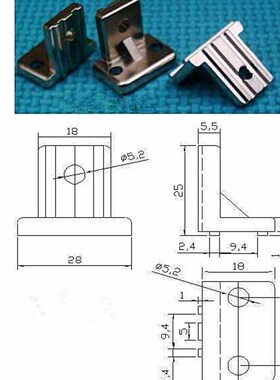 机械手治具固定块三角米思米自动化配件JE40D010直角连接件