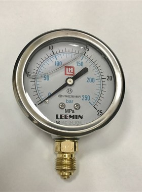 径向耐震压力表 YN-63 0-250BAR 0-25MPA G1/4螺纹 leemin