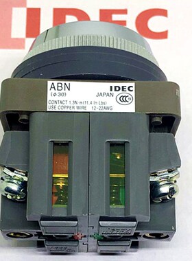 IDEC日本和泉ABN111G R B一开一闭自复位30mm平头按钮开关110R G