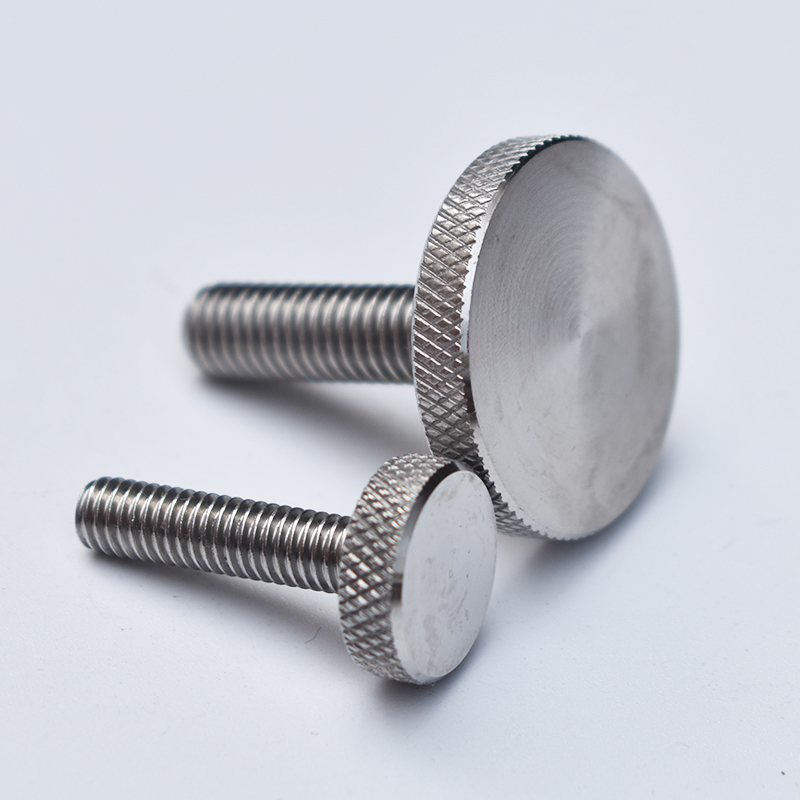 不锈钢滚花螺栓不锈钢手拧螺杆镜面螺丝M3/4/5/6/8/10广告钉螺丝
