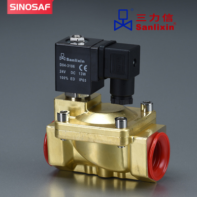 sanlixin三力信SLP先导式黄铜电磁阀低噪音常闭常开水用电磁阀