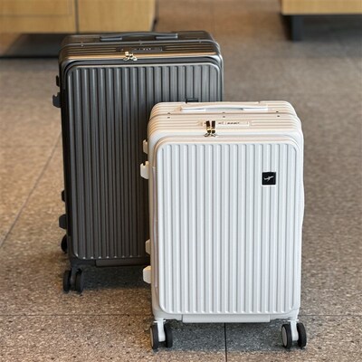 侧开盖铝框行李箱多功能登机箱20寸拉杆箱皮箱2Q4大容量旅行箱男
