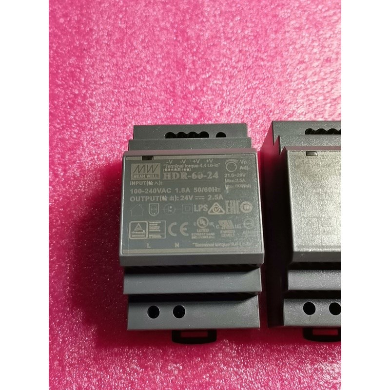 HDR-60-24台湾明纬24V导轨开关电源2.5A直流DC