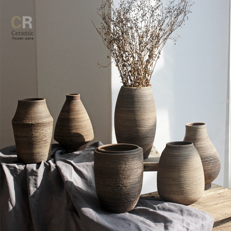 民宿陶瓷复古怀旧插干花瓶客厅样板房装饰酒店桌面摆件陶罐种植盆,畜牧/养殖物资,畜牧/养殖器械,淘宝优惠券,粉丝福利购,淘宝优惠卷