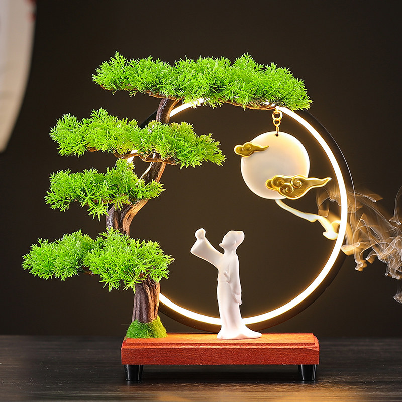 新中式禅意倒流香炉熏香炉家用客厅办公室桌面装饰品小夜灯摆件,畜牧/养殖物资,畜牧/养殖器械,淘宝优惠券,粉丝福利购,淘宝优惠卷