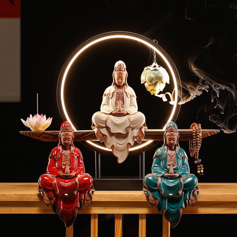 陶瓷观音菩萨佛像摆件南海观世音像家用客厅供奉镇宅保平安佛供佛