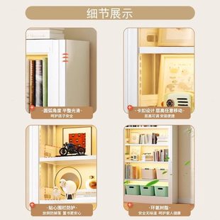家用带白板推拉门书架客厅书房一体靠墙书柜儿童绘本架防尘收纳柜