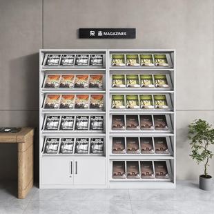 四川钢制期刊架定制图书馆阅览室资料室双面文件杂志报刊展示架