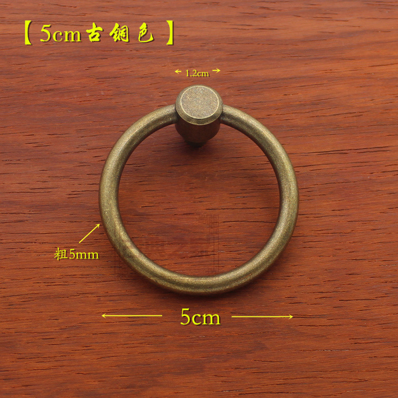 中式大门c铜拉环大门铜拉手抽屉柜门圆环拉手纯铜圆环对装拉手拉