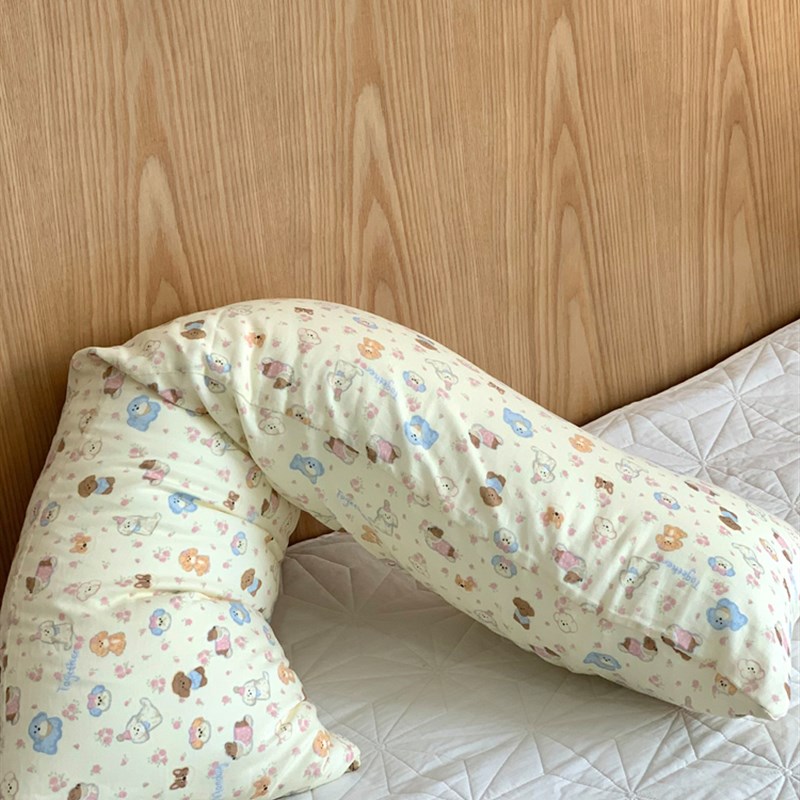 全棉A类无荧光j双人长枕头长款护颈助睡眠枕芯情侣枕一体长条抱枕