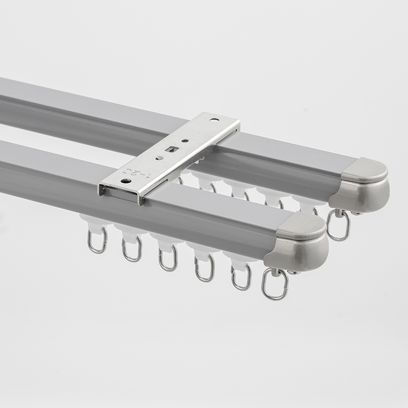 窗帘轨道挂钩式铝合金滑轨纳米静音加M厚单杆双杆顶装侧装全
