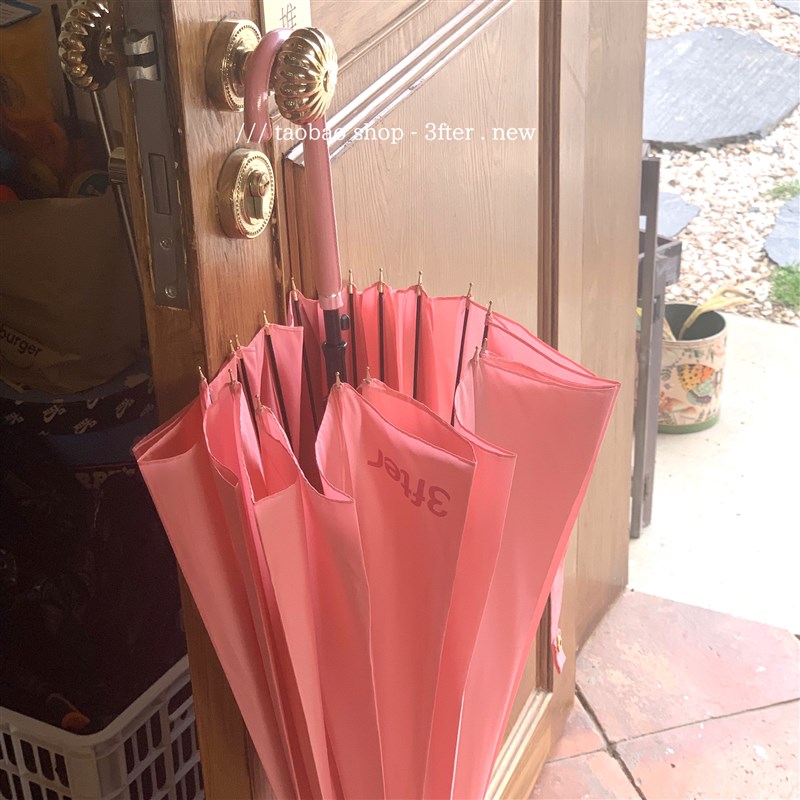 偏爱黑色系的男友伞~3fter自制超结实细P直柄抗风挡雨长柄雨伞