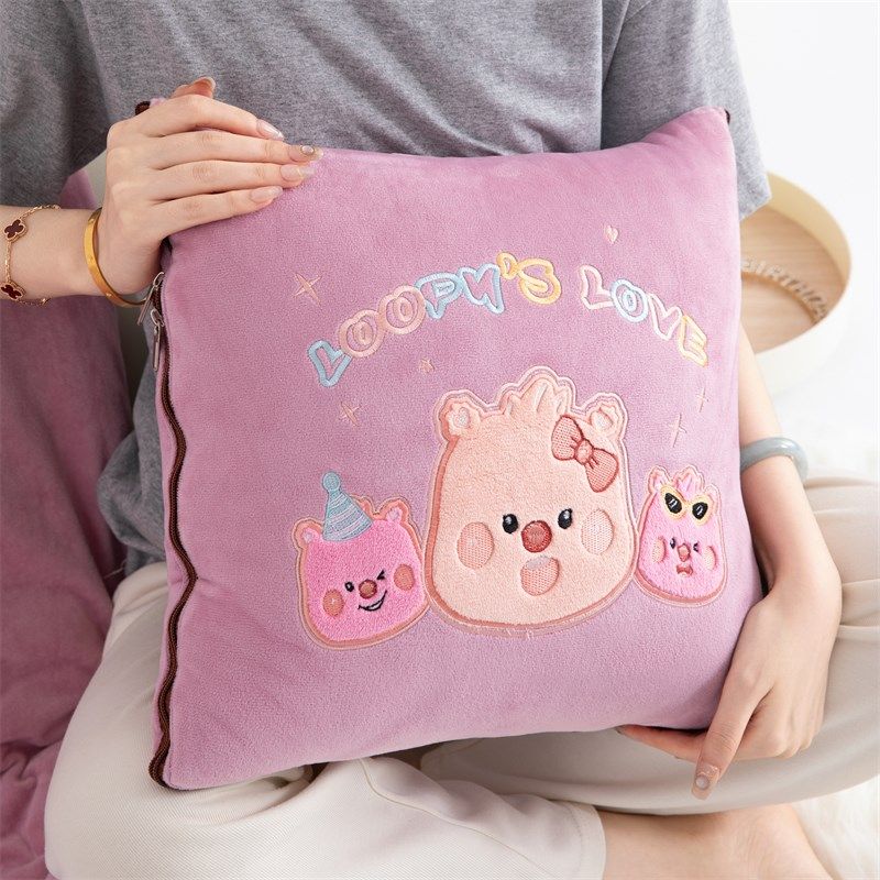 冬季加绒加厚宝宝绒抱枕被子午睡枕汽车载靠枕办公室折叠毯二合一,居家布艺,抱枕被,淘宝优惠券,粉丝福利购,淘宝优惠卷