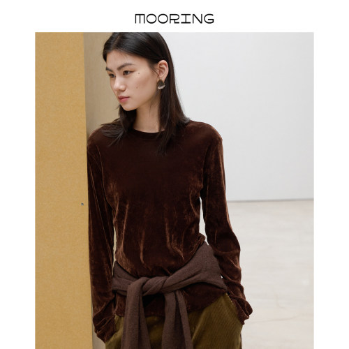 MOORING泊 26秋冬新品柔亮高级感百搭植绒打底衫长袖T恤女