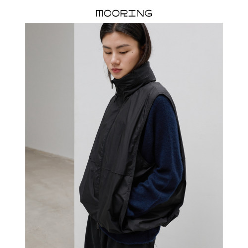 MOORING泊 26冬轻量立领鹅绒马甲可隐藏连帽无袖鹅绒服上衣