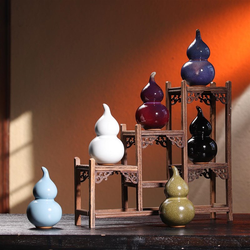 钧瓷葫芦摆件创意工艺礼品家居饰品生日随手礼钧窑茶台茶宠福禄娃