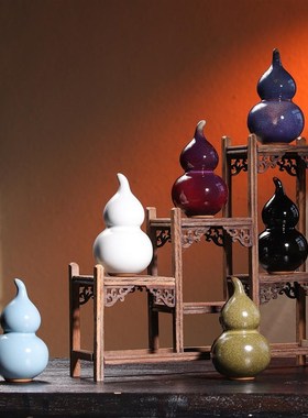 钧瓷葫芦摆件创意工艺礼品家居饰品生日随手礼钧窑茶台茶宠福禄娃