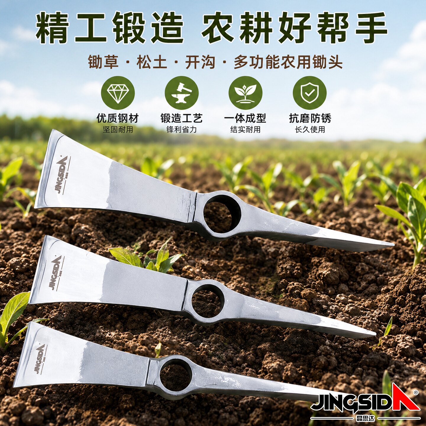 精品洋镐柴镐扁尖双扁镐斧图片