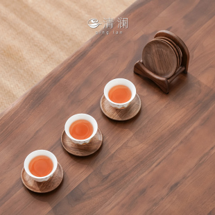 茶杯垫茶道功夫茶具配件茶盘茶z桌摆件实木隔热垫茶托底托茶杯垫