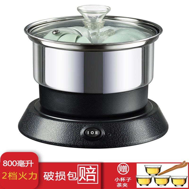 耐高温玻璃消毒锅茶洗带盖平底电磁炉可用消毒茶杯消毒锅杯洗器皿
